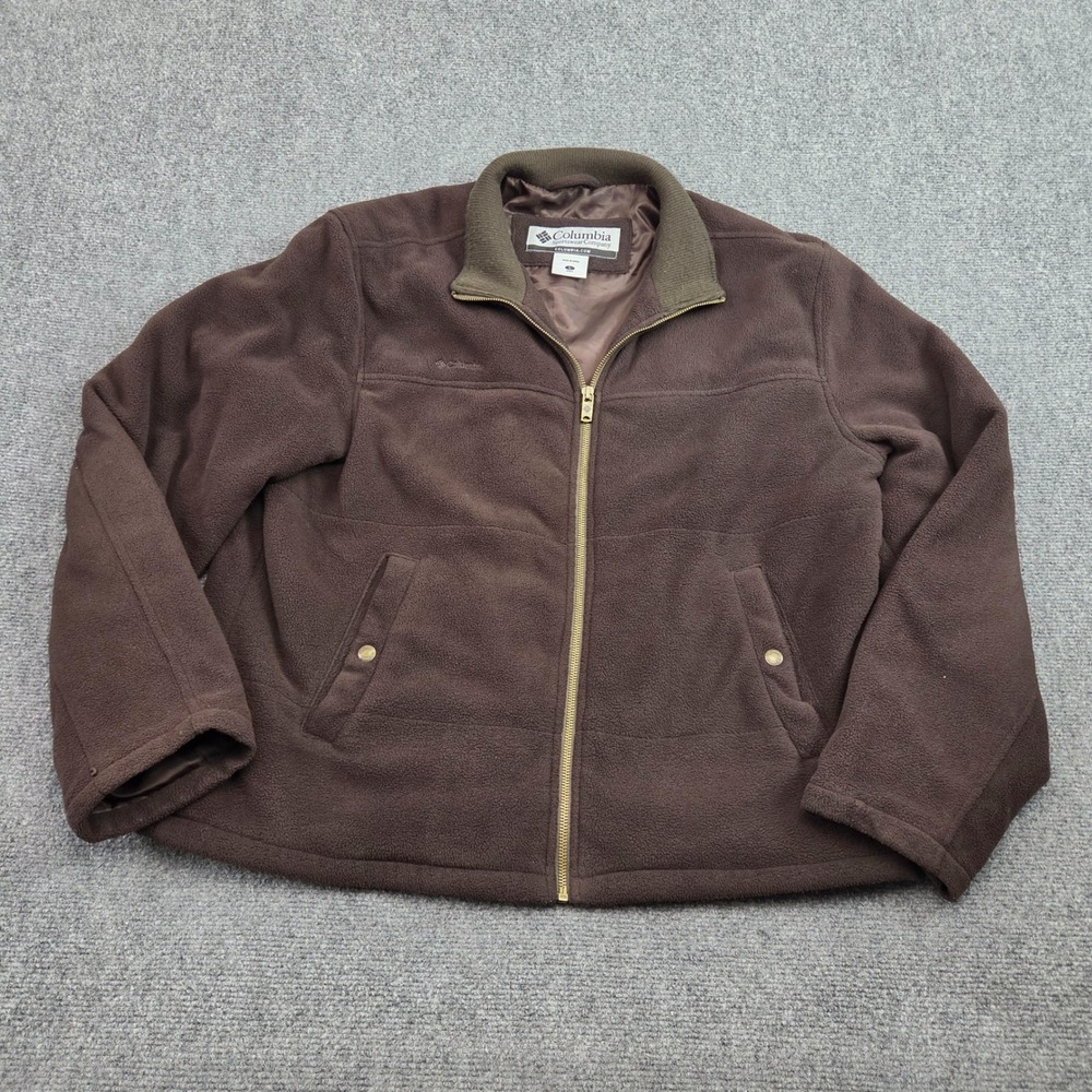 Columbia Fleece Jacket‎ Mens L Chocolate Brown Full Zip Outdoor Gorpcore Utility